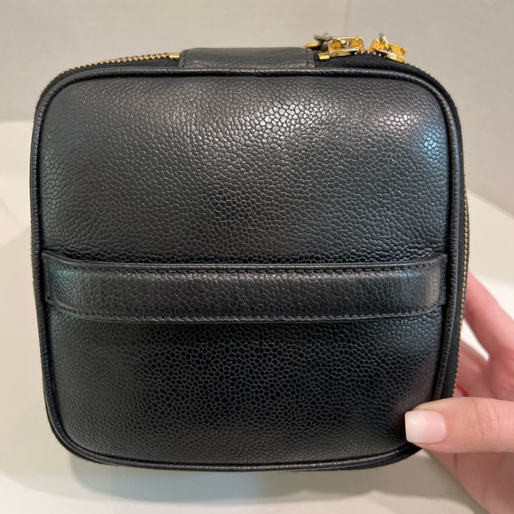 ‼️SOLD‼️ Chanel Vintage CC Timeless Caviar Vanity Cosmetic Makeup Case Black - Picture 4 of 16